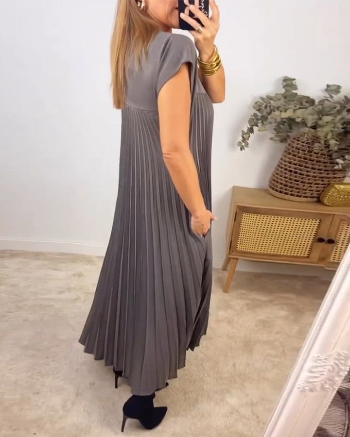 שמלה ארוכה ללא שרוולים עם כיסים לנשים