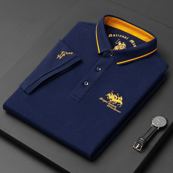 חולצת פולו תערובת אלגנטית מודרנית לגברים