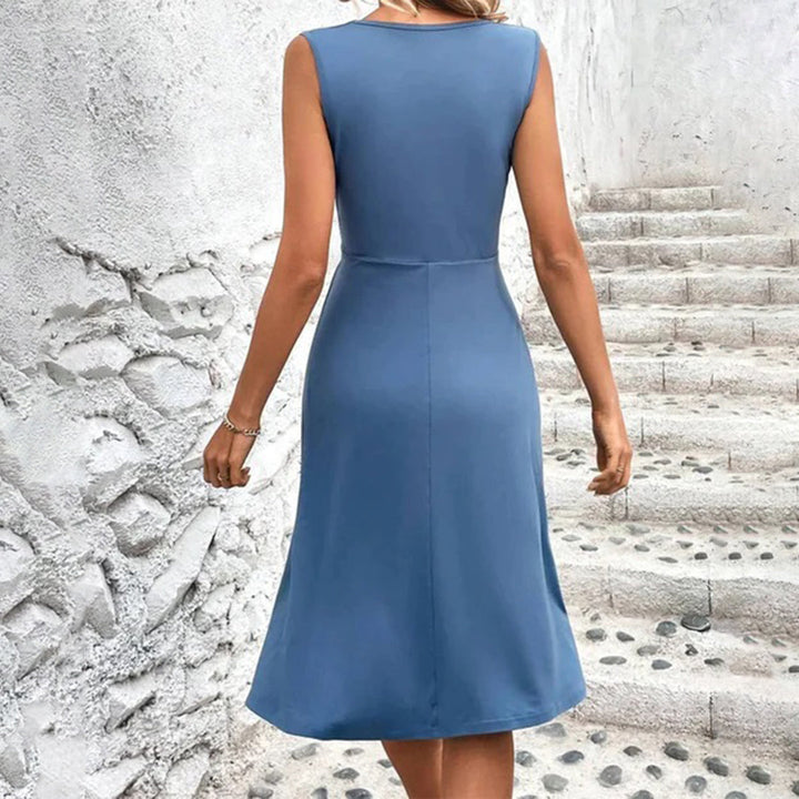 שמלת מעטפה קיצית ללא שרוולים עם פרנז לנשים