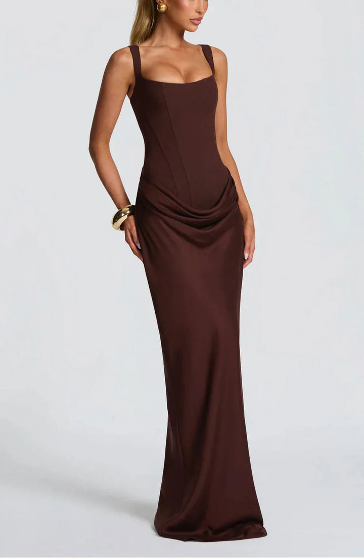 שמלת מקסי דרייפינג ערבית לנשים